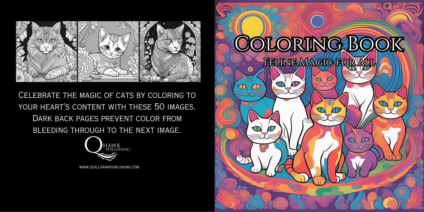 Digital Coloring Book: Feline Magic For All
